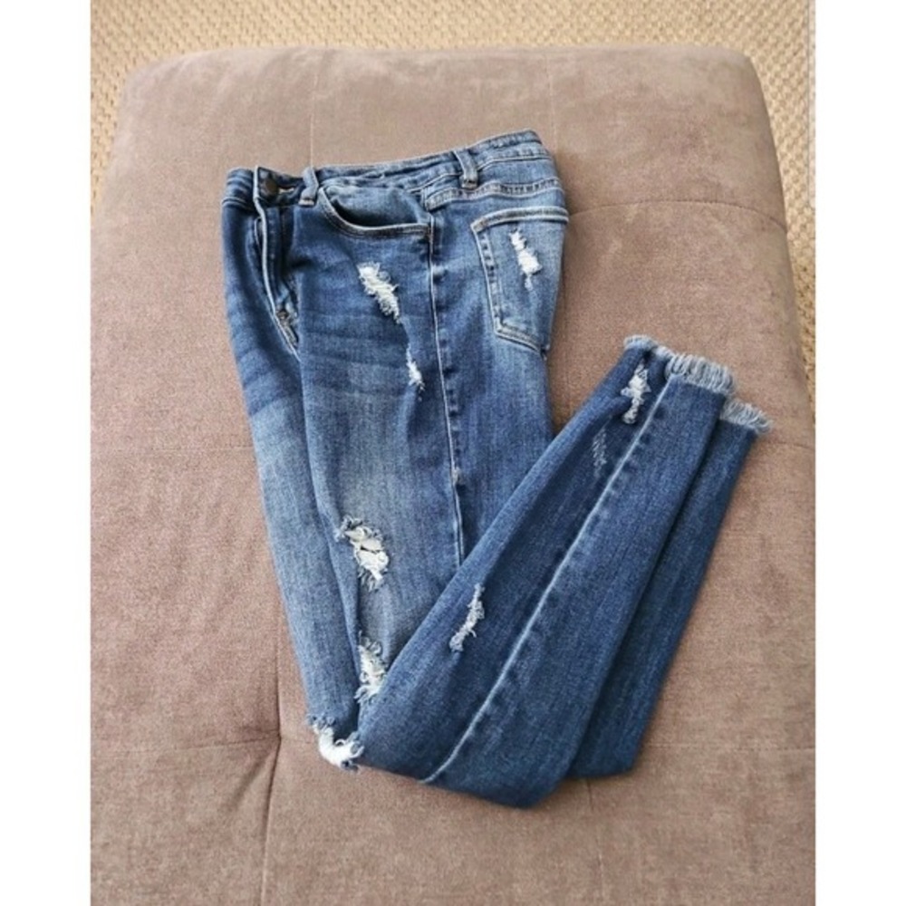 Nature Denim Distressed Skinny Jeans – Medium Wash‎ Ripped Denim Size 5